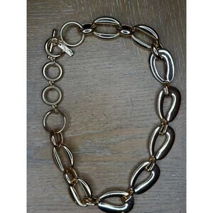 INC International Concepts Gold Tone Statement Necklace Chunky Link Chain